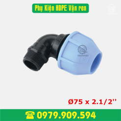 Co ren ngoài HDPE vặn ren Φ75x2.1/2''
