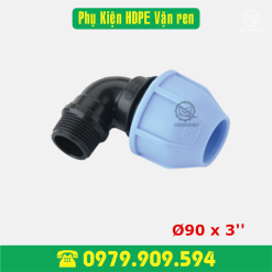 Co ren ngoài HDPE vặn ren Φ90x3''