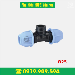 Tê ren trong HDPE vặn ren Φ25x1/2''
