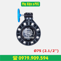 Van bướm tay quay PVC Ø75