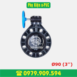 Van bướm tay quay PVC Ø90
